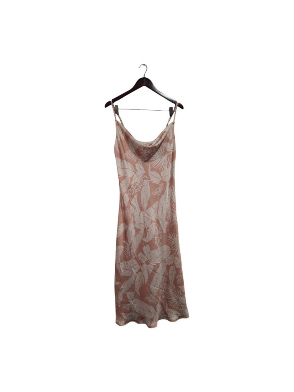 Dress Forum Pink Satin Cowl Neck Strappy Midi Slip Dress Strappy Tropical Y2K M